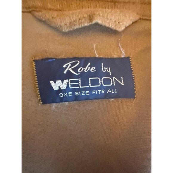 Vintage Weldon One Size Fits All Camel Brown Robe With Belt Tie - Picture 2 of 4